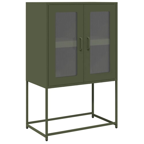 Visoka ploča maslinasto zelena 68x39x107 cm čelik - NOVO