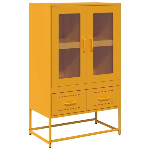 Visoka komoda boja senfa 68x39x111,5 cm od čelika - NOVO