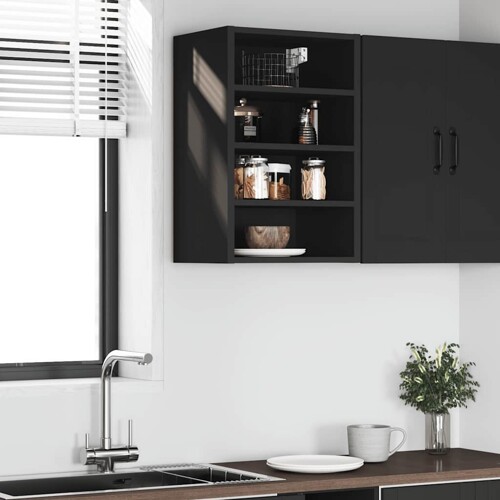 Viseći ormarić crni 40x29,5x60 cm izrađeno drvo - NOVO