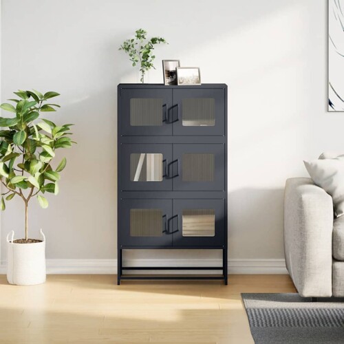 Visoka ploča antracit 68x39x123 cm čelik - NOVO