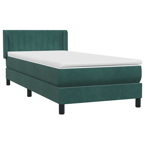 Box Spring krevet s madracem tamnozeleni 90x220 cm baršun - NOVO