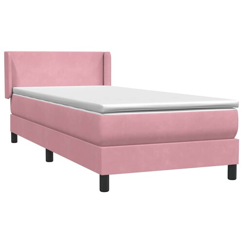 Box spring krevet s madracem ružičasti 90x220 cm baršunasti - NOVO