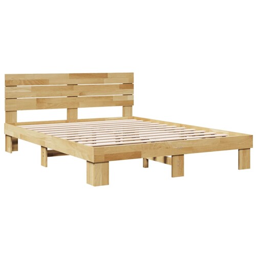 Okvir kreveta uzglavljem bez madraca 150x200 cm puno drvo hrast - NOVO