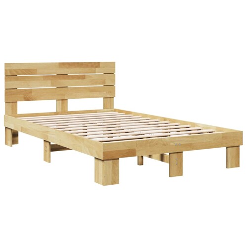 Okvir kreveta uzglavljem bez madraca 120x200 cm puno drvo hrast - NOVO