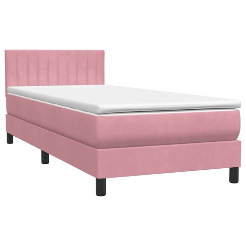 Box spring krevet s madracem ružičasti 80 x 220 cm baršunasti - NOVO