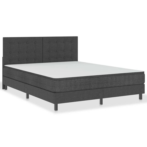 Krevet od tkanine s oprugama tamnosivi 160 x 200 cm - NOVO