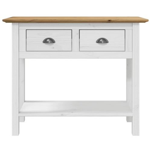 Konzolni stol BODO smeđi 91 x 35 x 74 cm od masivne borovine - NOVO