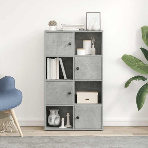 Regal za knjige boja betona 60x24x101,5 cm konstruirano drvo - NOVO