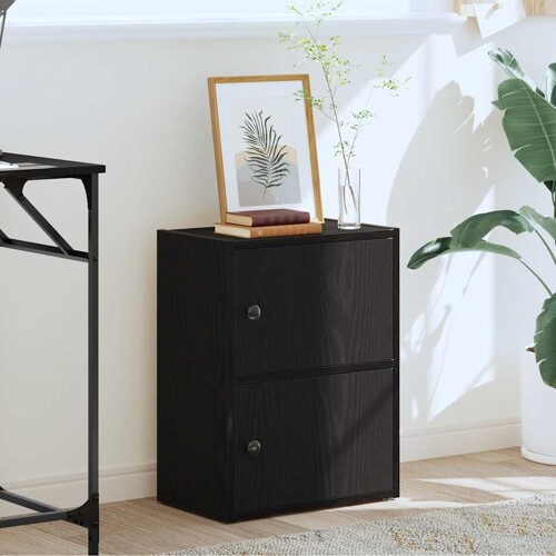 Regal za knjige crni hrasta 40x24x52 cm od konstruiranog drva - NOVO