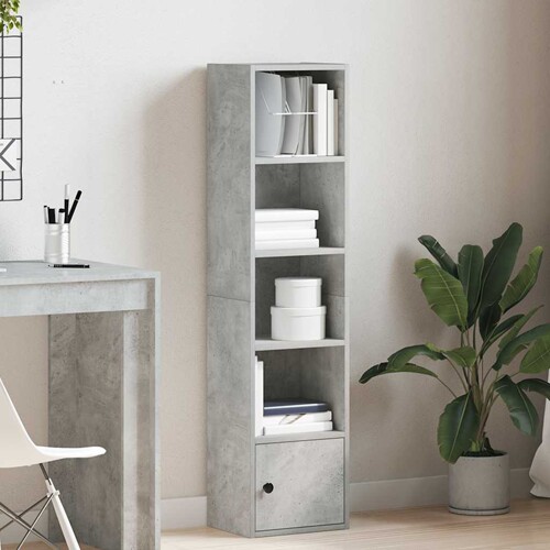 Regal za knjige boja betona 31x24x127 cm konstruirano drvo - NOVO
