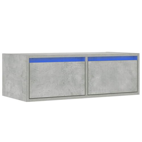 TV ormarić s LED svjetlima siva boja betona 75x35,5x25 cm - NOVO