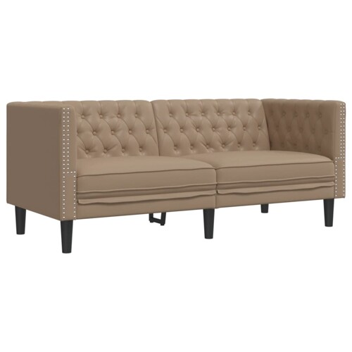 Fotelja Chesterfield 2-sjed Cappuccino umjetna koža - NOVO