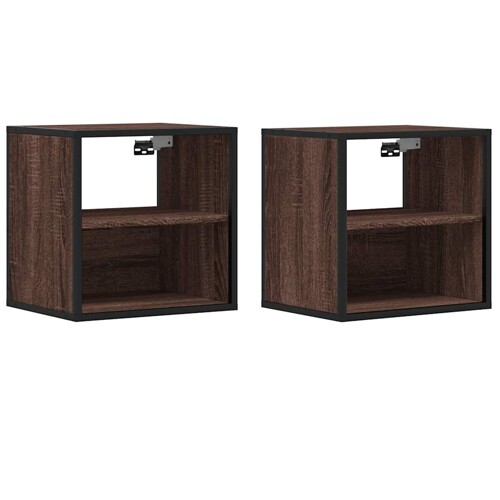 Zidni noćni ormarići 2 kom smeđi hrast 40x31x39,5 cm - NOVO