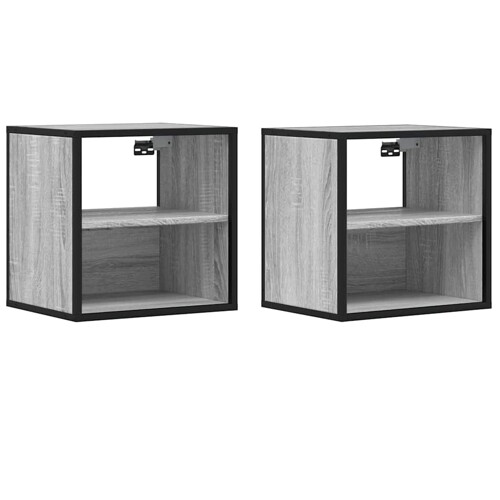 Zidni noćni ormarići 2 kom Sivi Sonoma 40x31x39,5 cm - NOVO