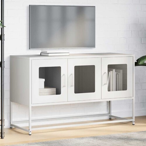 TV ormarić bijeli 100,5x39x60,5 cm hladno valjani čelik - NOVO