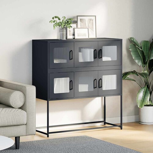 Komoda antracit 100,5 x 39 x 107 cm od hladno valjanog čelika - NOVO