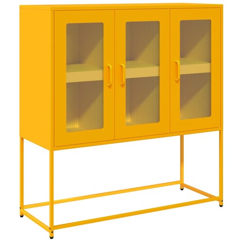 Komoda boja senfa 100,5x39x107 cm hladno valjani čelik - NOVO