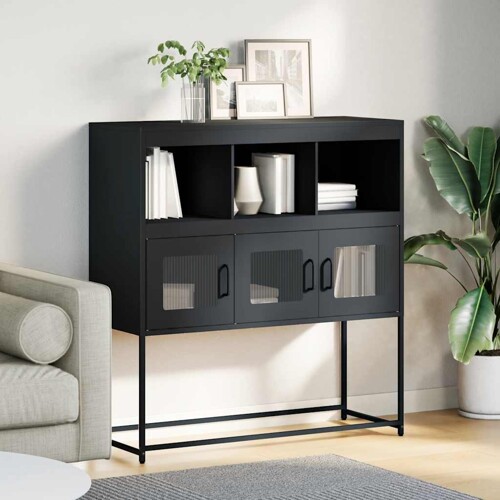 Komoda antracit 100,5 x 39 x 107 cm od hladno valjanog čelika - NOVO