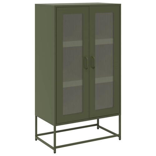 Visoka ploča maslinasto zelena 68x39x123 cm čelik - NOVO