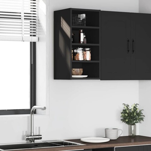 Viseći ormarić crni 30x29,5x60 cm izrađeno drvo - NOVO