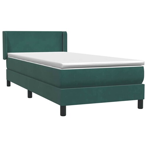 Box Spring krevet s madracem tamnozeleni 90x220 cm baršun - NOVO