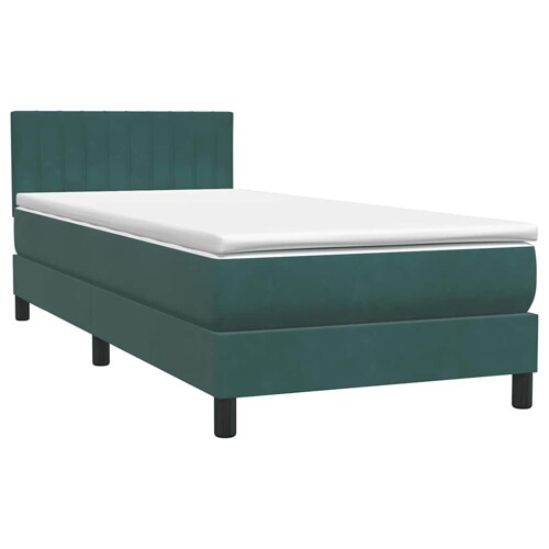 Box Spring krevet s madracem tamnozeleni 80x220 cm baršun - NOVO