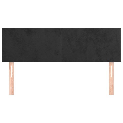 Uzglavlja 2 kom crna 72 x 5 x 78/88 cm baršunasta - NOVO