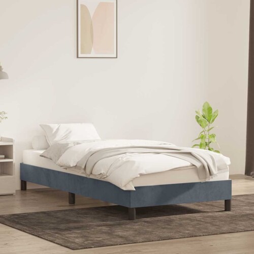Okvir kreveta bez madraca tamno sivi 90x210 cm baršun - NOVO