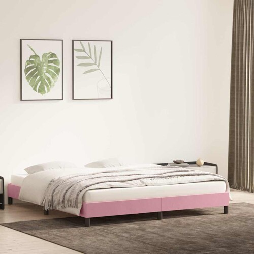 Okvir kreveta bez madraca Ružičasti 200x210 cm Baršun - NOVO