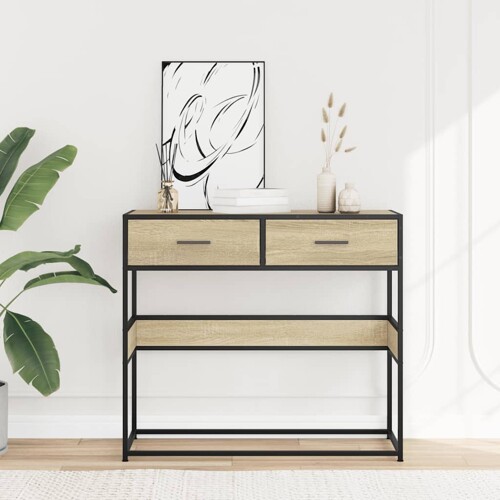Konzolni stol boja hrasta sonome 90x35x80 cm konstruirano drvo - NOVO