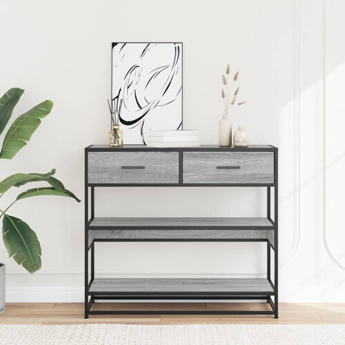Konzolni stol boja hrasta 90x35x80 cm konstruirano drvo - NOVO