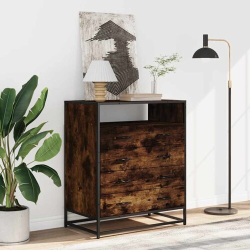Ormar s ladicama dimljeni hrast 70x41x83,5 cm konstruirano drvo - NOVO