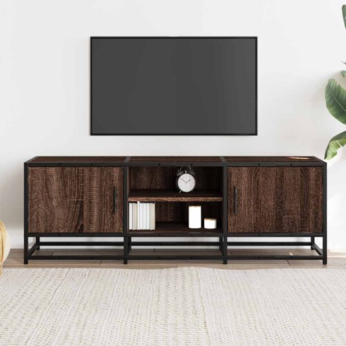 TV ormarić smeđi hrast 120x35x41 cm Konstruirano drvo i metal - NOVO