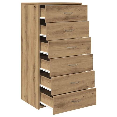 Komoda sa 6 ladica Artisan hrast 50x34x96 cm izrađeno drvo - NOVO