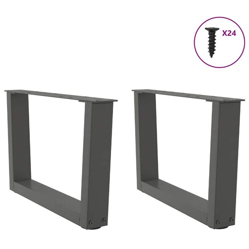 Noge za blagovaonski stol V-oblik 2 kom antracit 50x(30-31,3)cm - NOVO