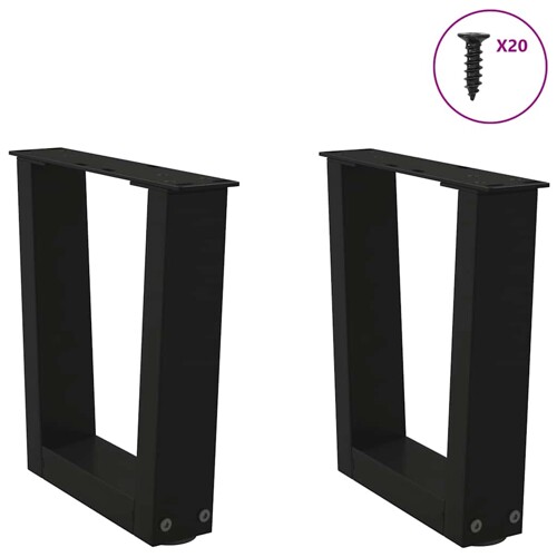 Noge za blagovaonski stol V-oblika 2 kom crne 40x(30-31,3) cm - NOVO