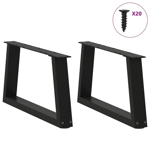 Noge za blagovaonski stol V-oblika 2 kom crne 50x(30-31,3) cm - NOVO