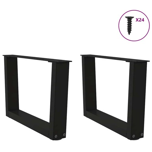 Noge za blagovaonski stol V-oblika 2 kom crne 60x(30-31,3) cm - NOVO