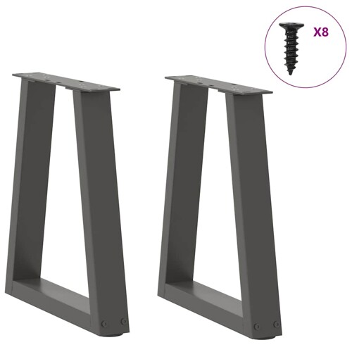 Noge blagovaonskog stola V-oblika 2 kom antracit 28x(42-43,3)cm - NOVO