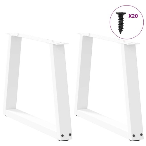 Noge za blagovaonski stol V-oblika 2 kom bijele 50x(42-43,3)cm - NOVO