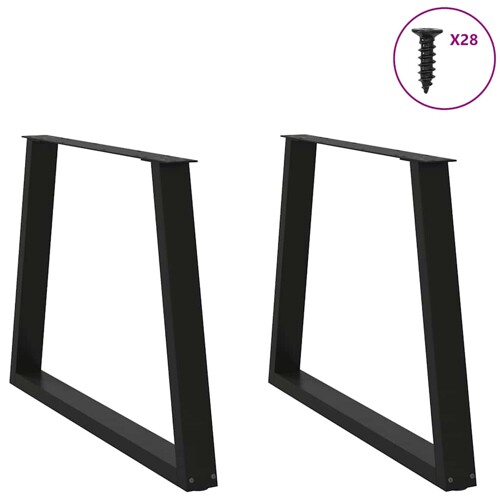 Noge za blagovaonski stol V-oblika 2 kom crne 100x(72-73,3) cm - NOVO