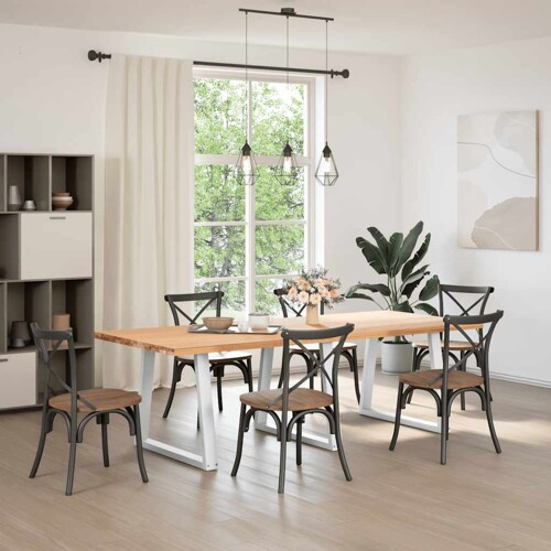 Noge za blagovaonski stol V-oblik 3 kom bijele 80x(72-73,3) cm - NOVO