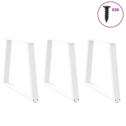 Noge za blagovaonski stol V-oblik 3 kom bijele 80x(72-73,3) cm - NOVO
