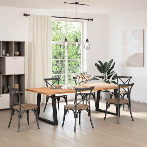 Noge za blagovaonski stol V-oblika 2 kom crne 70x(72-73,3) cm - NOVO