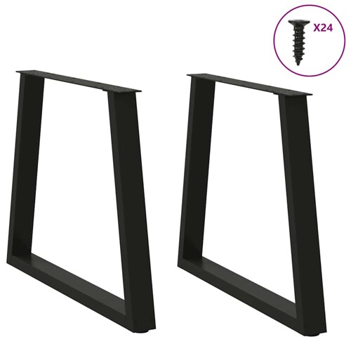Noge za blagovaonski stol V-oblika 2 kom crne 70x(72-73,3) cm - NOVO