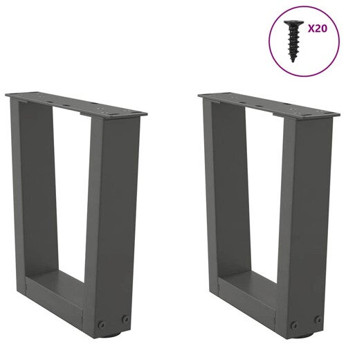 Noge blagovaonskog stola V-oblika 2 kom antracit 40x(30-31,3)cm - NOVO