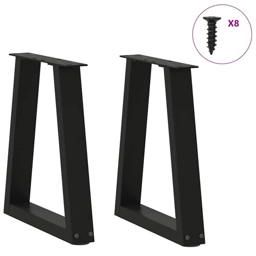 Noge za blagovaonski stol V-oblika 2 kom crne 28x(42-43,3) cm - NOVO