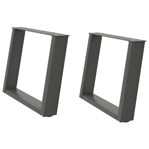 Noge za stolić U-oblika 2 kom antracit 60x(42-43) cm čelik - NOVO