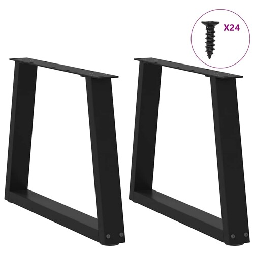 Noge za blagovaonski stol V-oblik 2 kom crne 60x(42-43,3) cm - NOVO