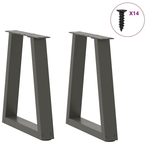 Noge blagovaonskog stola V-oblika 2 kom antracit 38x(42-43,3)cm - NOVO